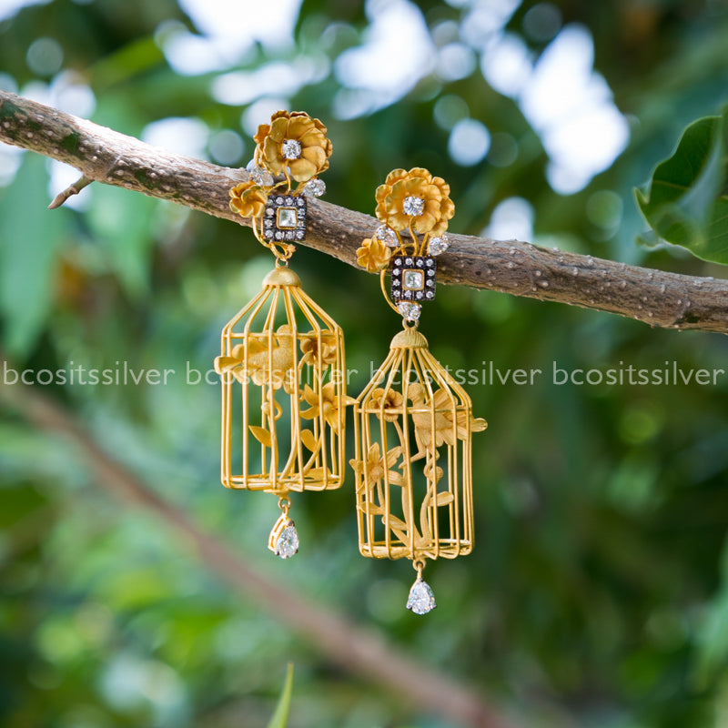 Bird sale cage earrings