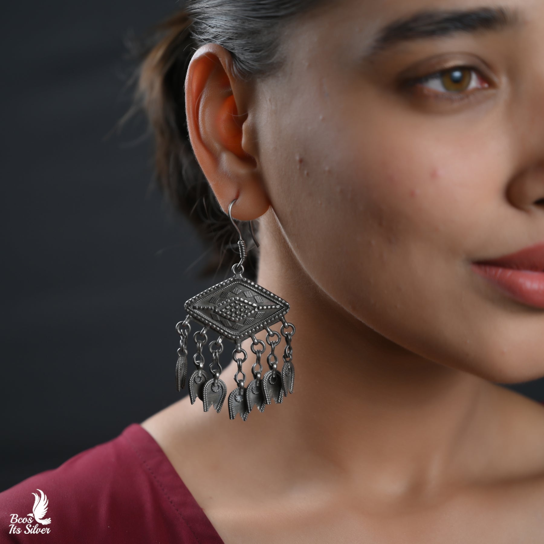 Oxidized Earring - 3331