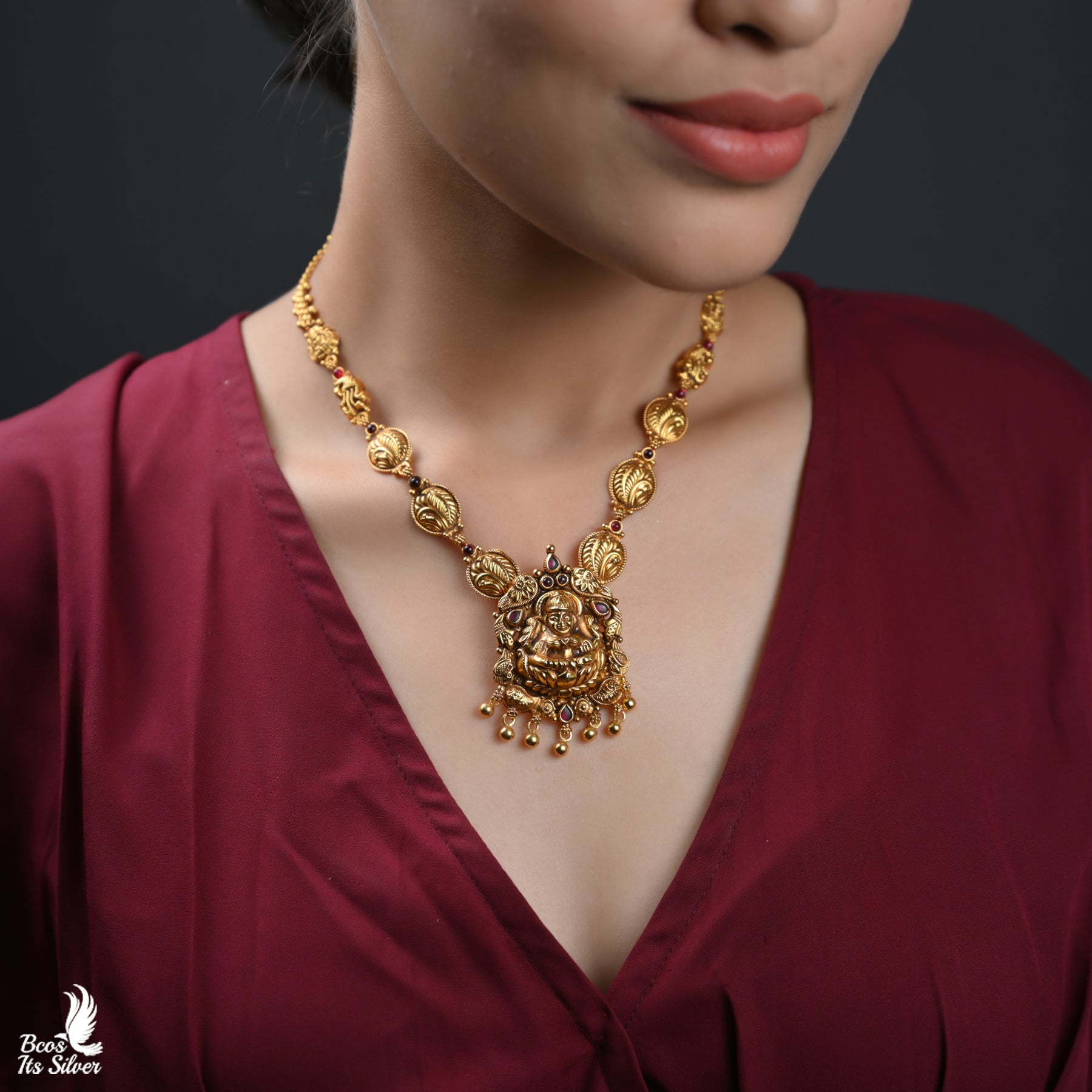 Gold Plated Nakshi Necklace - 6047