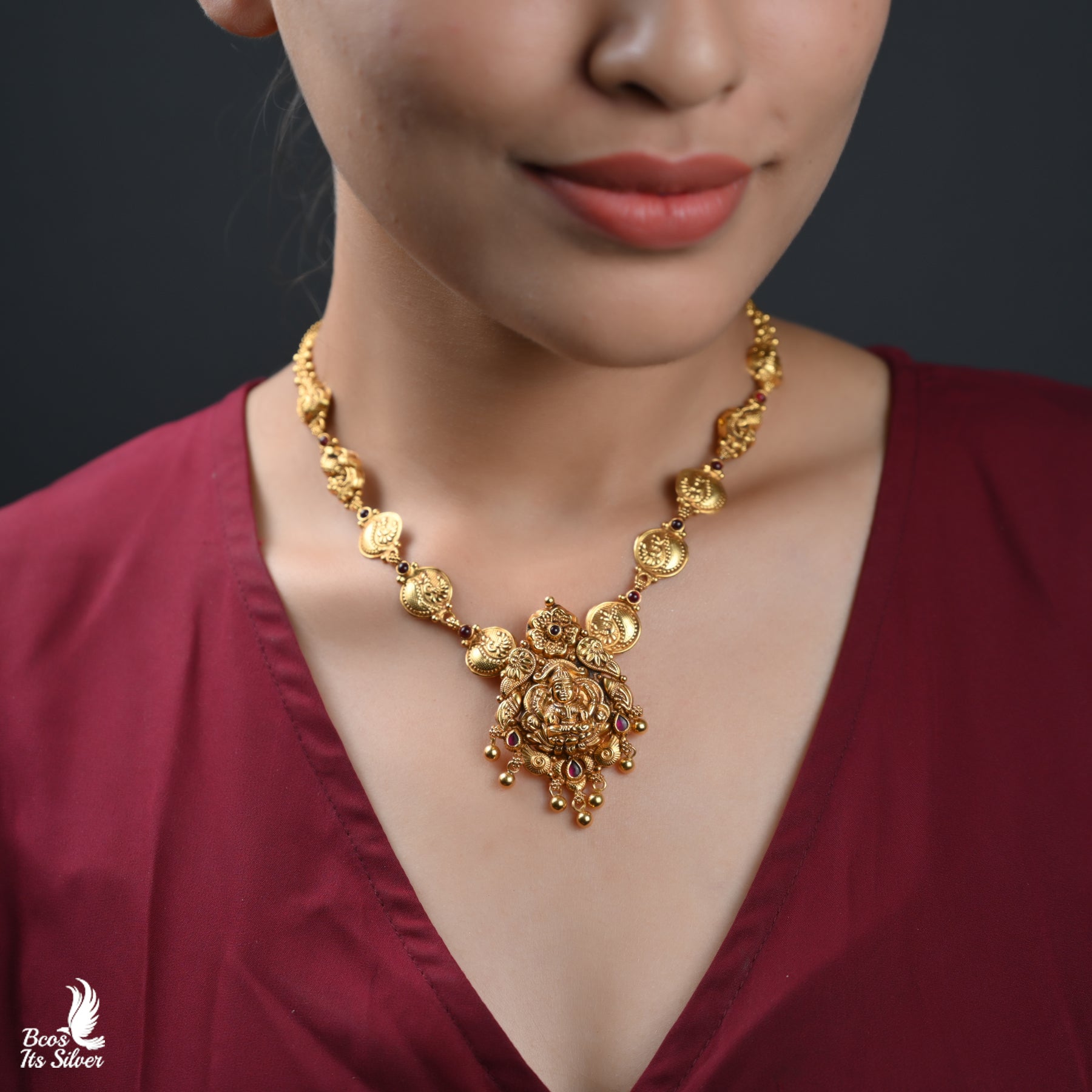 Gold Plated Nakshi Necklace - 6045