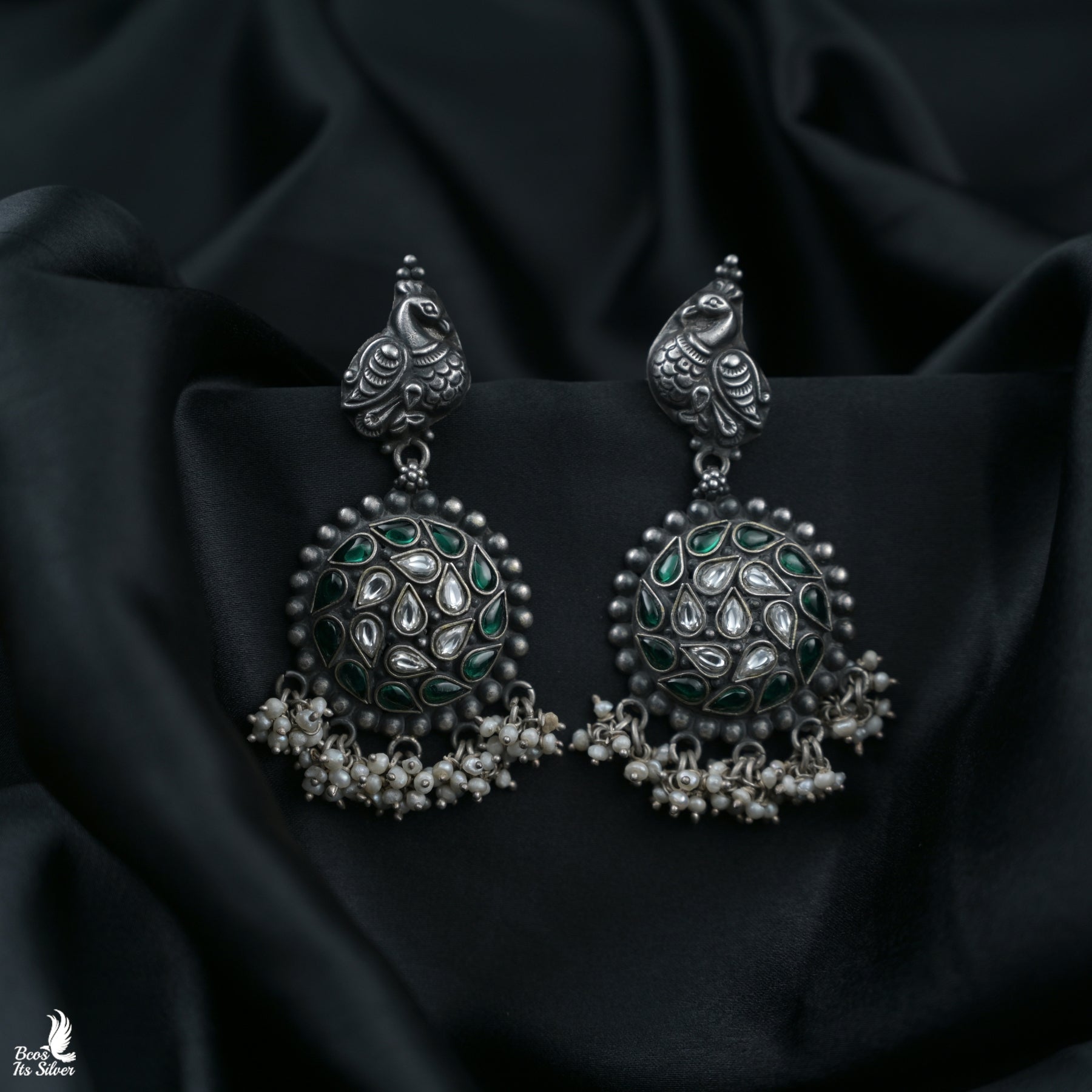 Oxidized Chandbali Earring - 4454