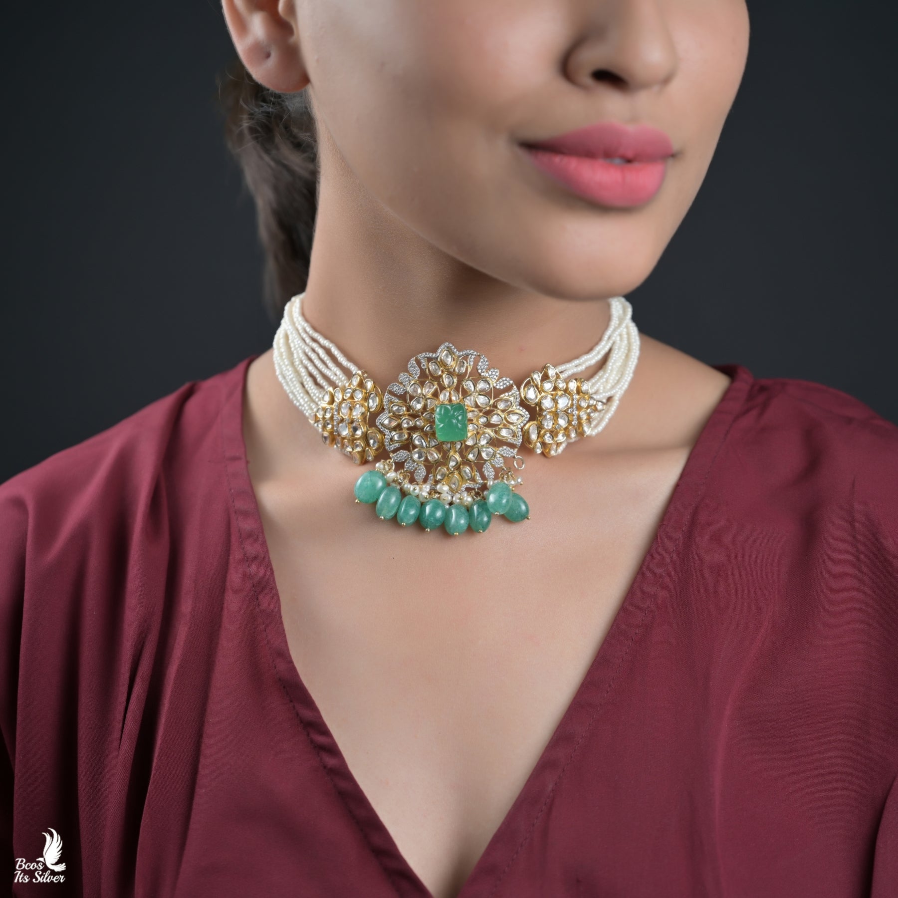 Gold Plated Polki Choker - 1336