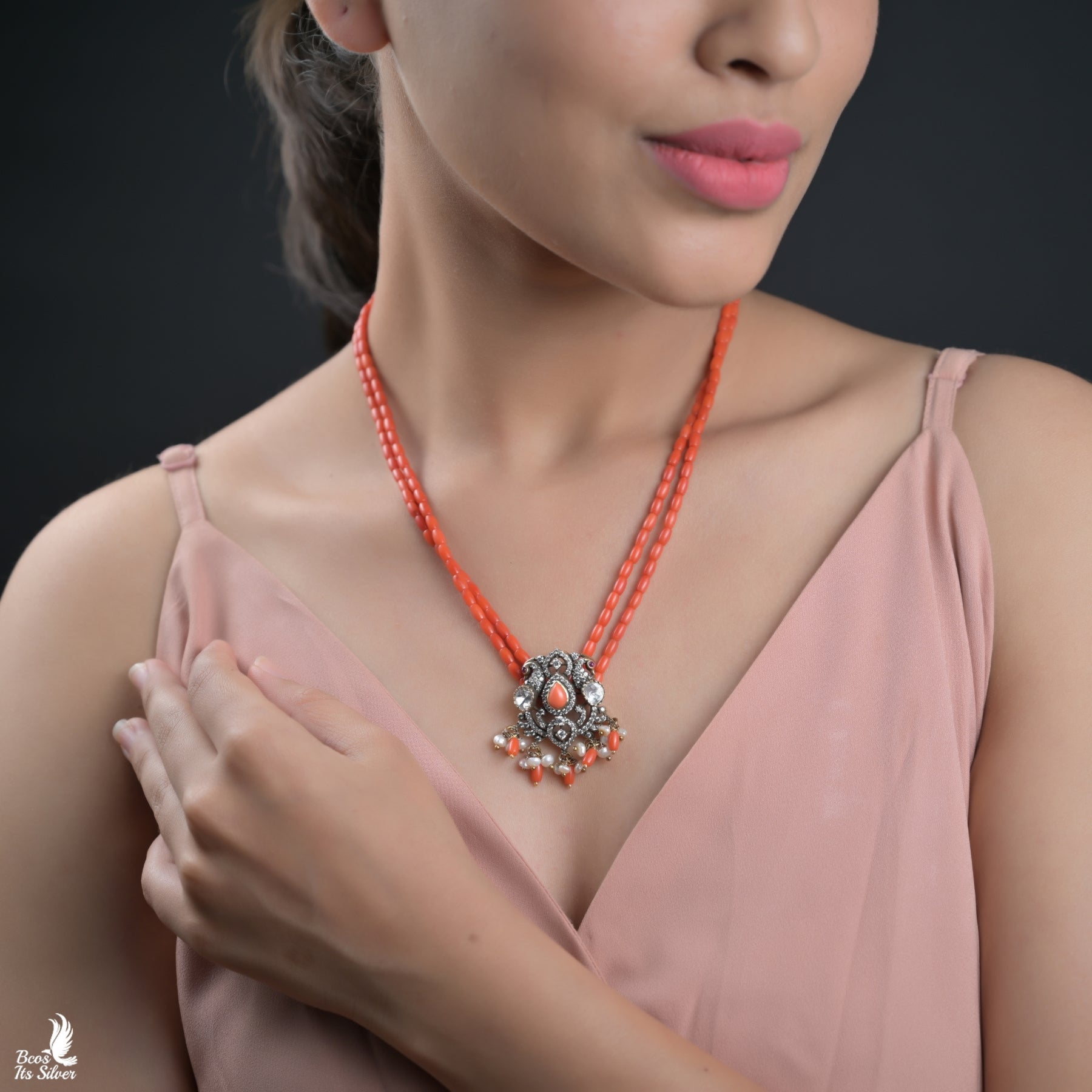 VICTORIAN CORAL NECKLACE - 6789