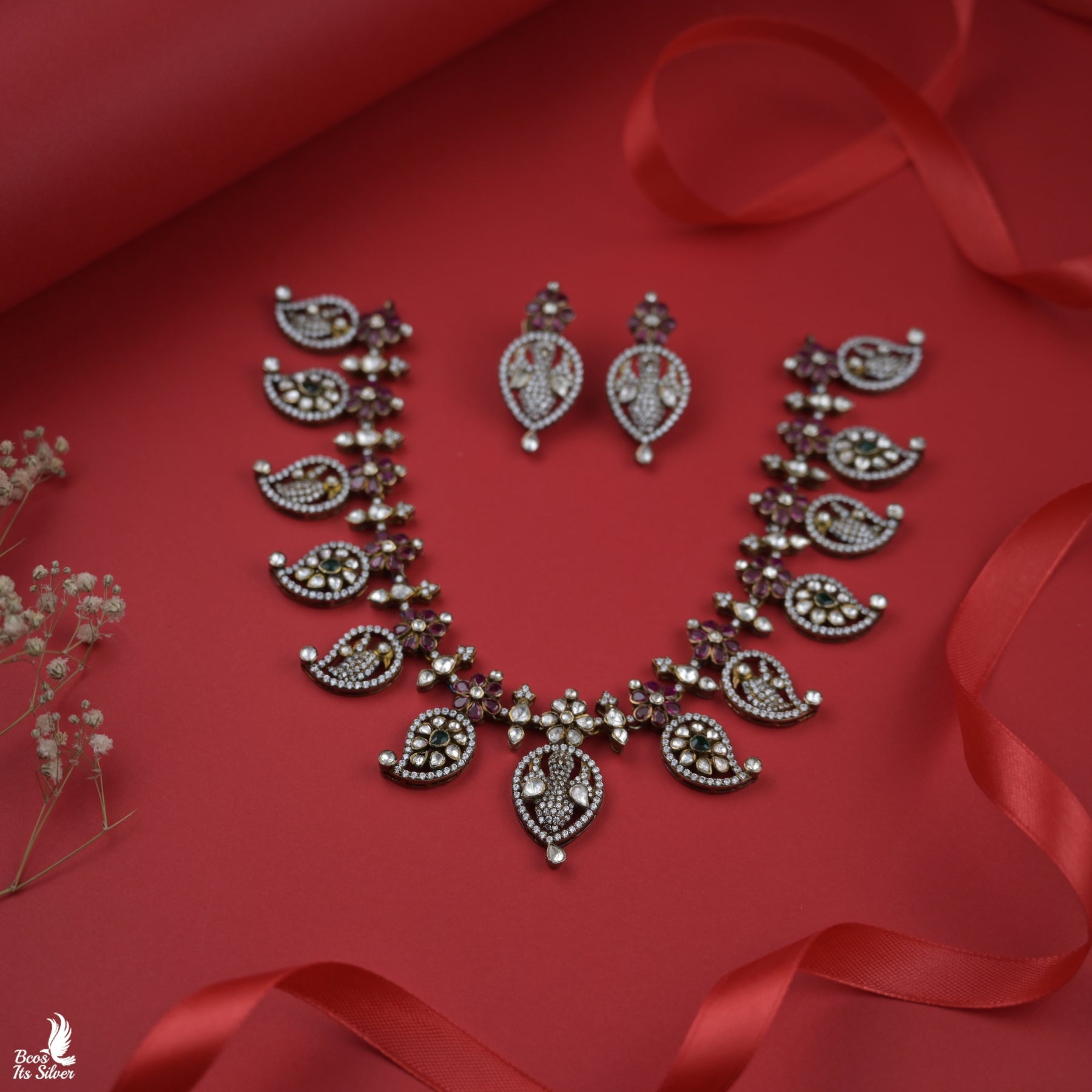 Victorian Neckpiece With Earring - 5614