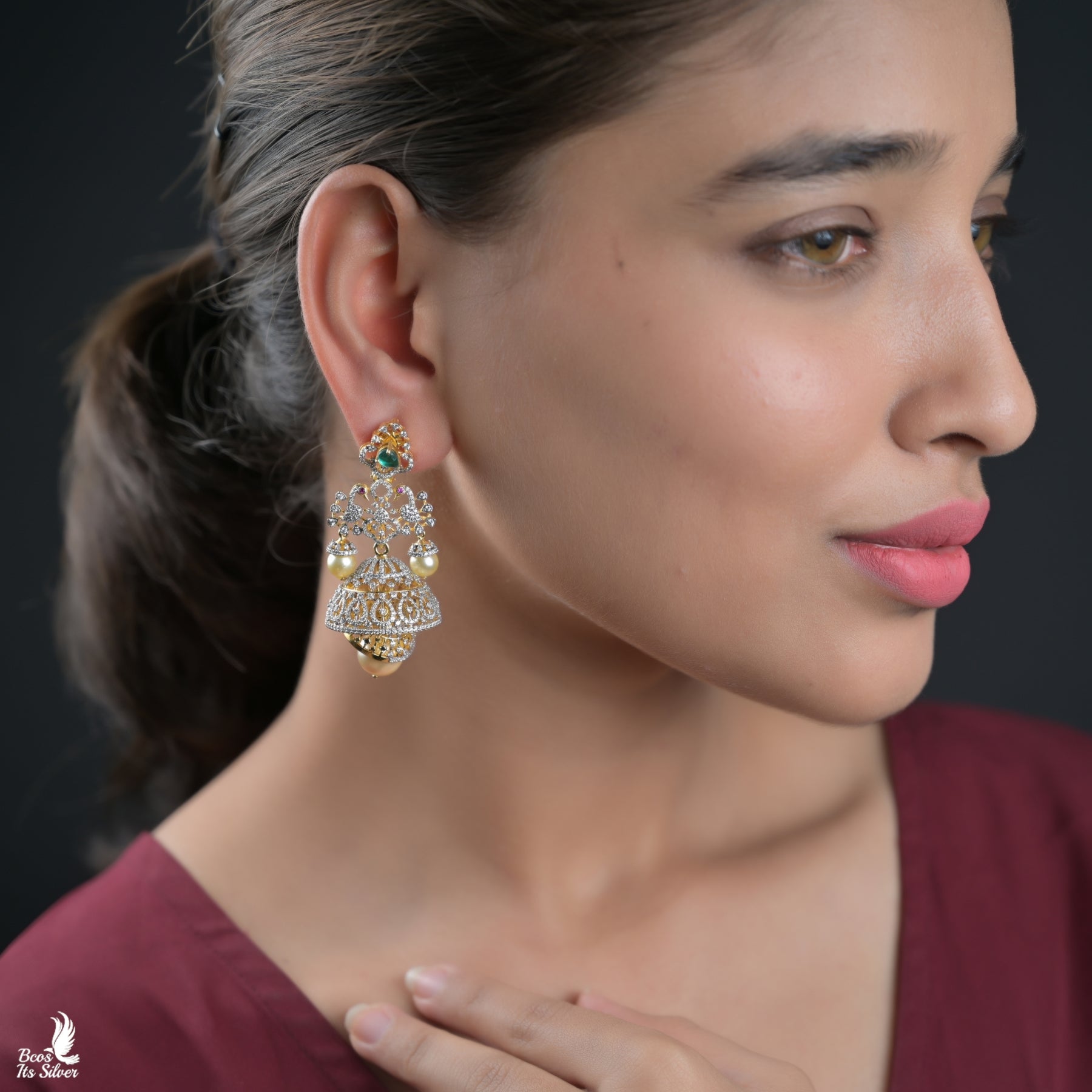 Theia Diamond look Jhumka - 7034