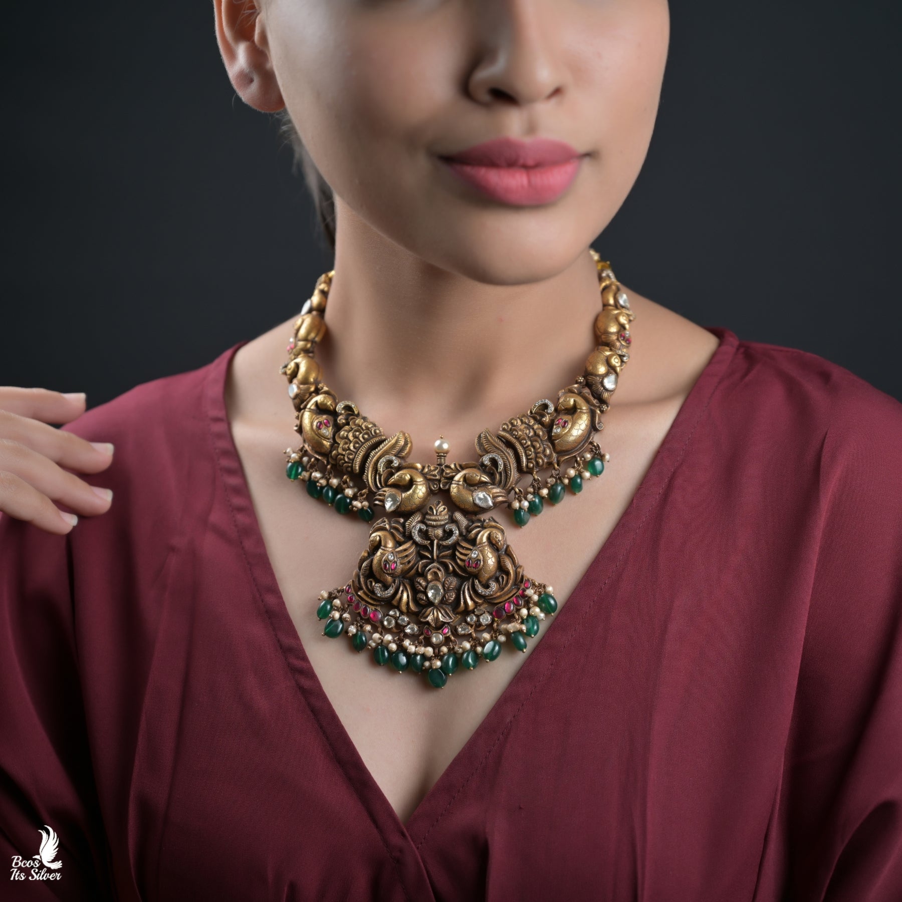 Gold Plated Polki Nakash Necklace - 5311