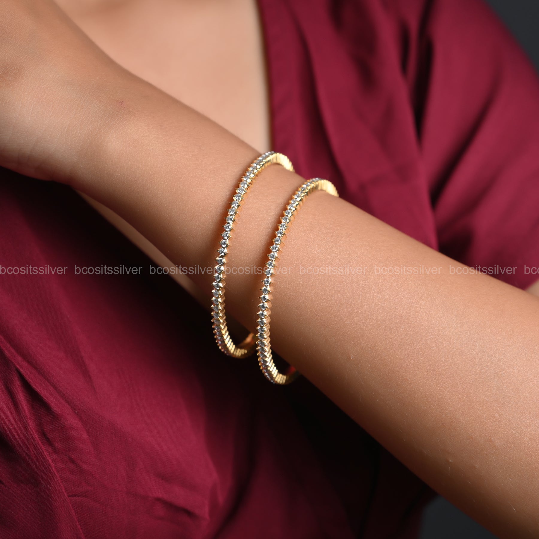 Gold Plate Bangle - 3435