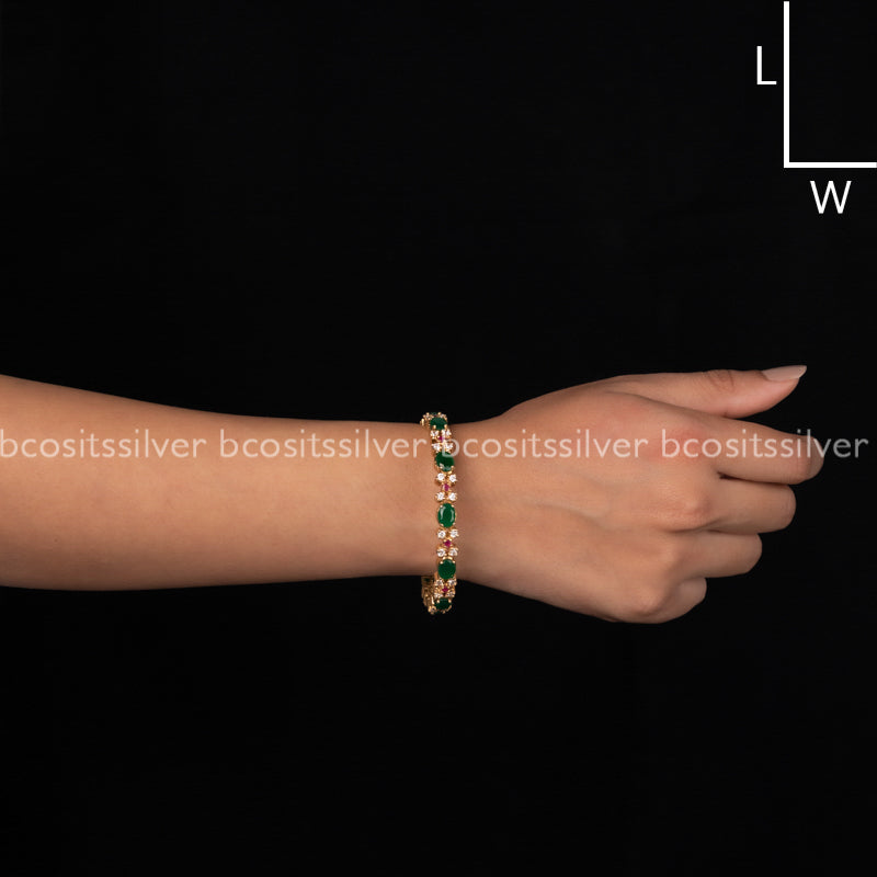 Silver Gold Plated Bangle -665